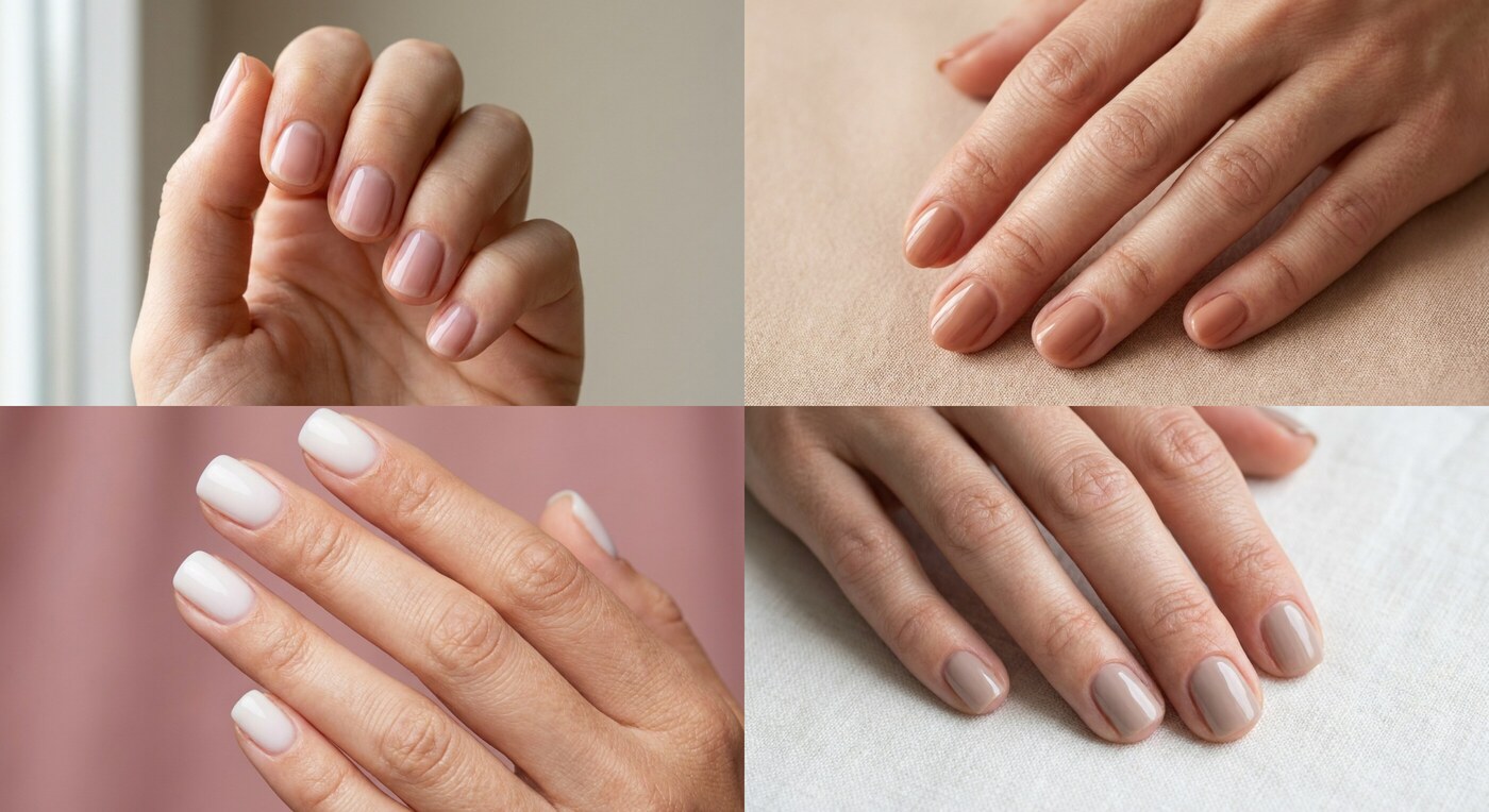 Übersicht der Nagelformen für kurze Nägel: rund, oval, squoval und eckig