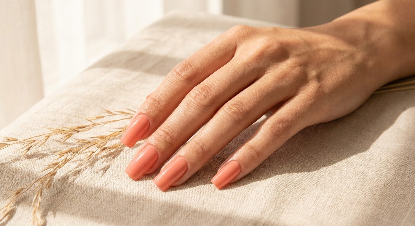 Lange Square Nails in Korallenrot als Sommer Nageldesign 2026