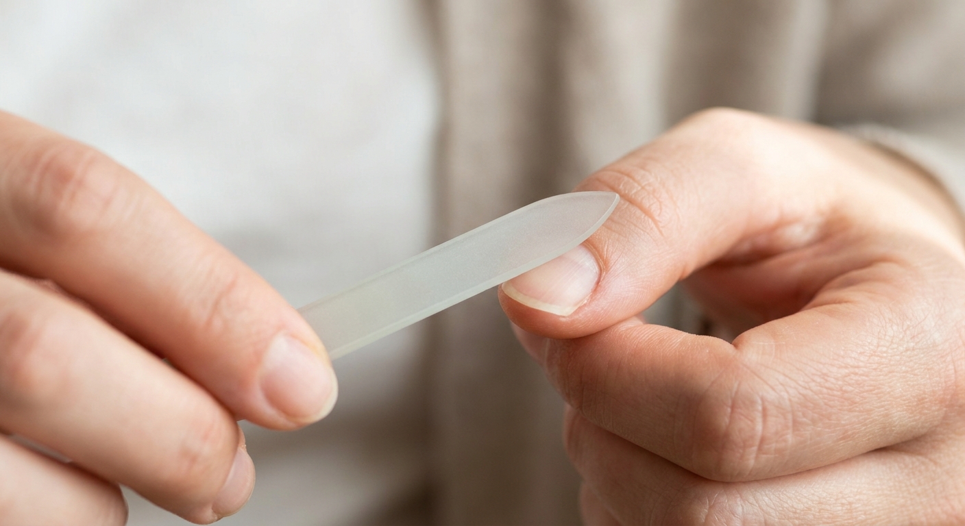 Nägel richtig feilen mit einer Nagelfeile in eine Richtung