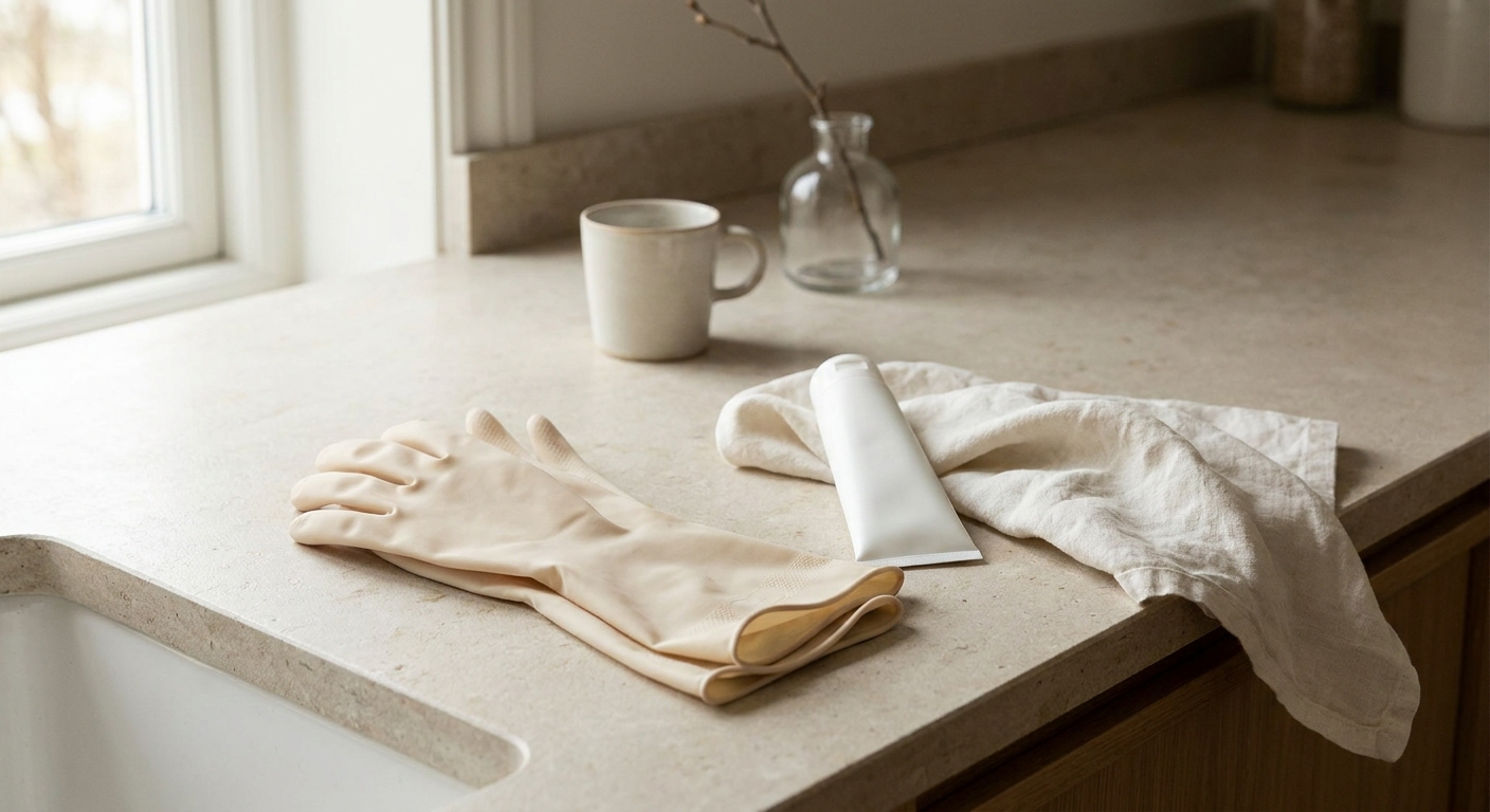 Handschuhe schützen Nägel bei Hausarbeit und Spülen